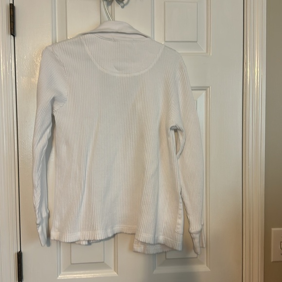 Women's White Ribbed Jacket - Picture 2 of 4